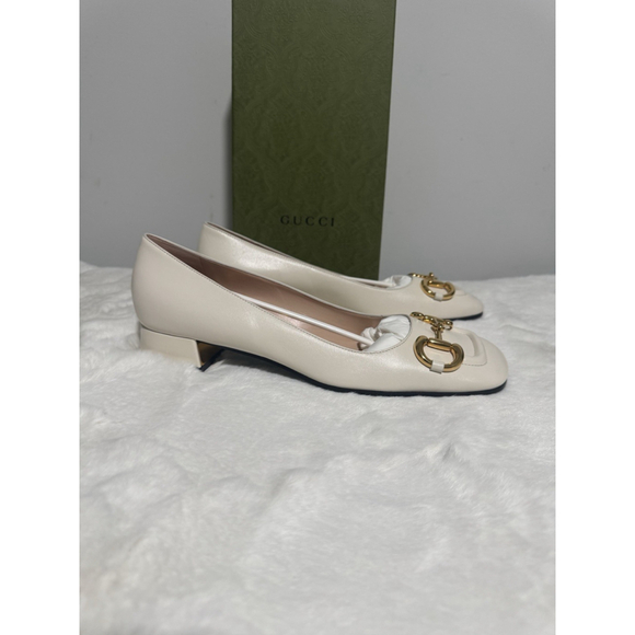 $449 Brand New Malaga Kid Mystic White Horsebit Leather...